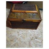 Wood and Wicker Storage Chest