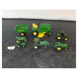 Five ERTL Tractors plus a Keychain
