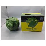 John Deere Ceramic Cow Bank