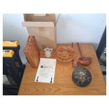 Wood Knife Block and Decorative Items