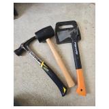 Three Hand Tools: Hammer, Mallet, and Hatchet