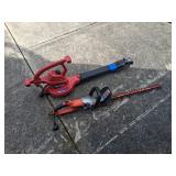Toro Leaf Blower and Black+Decker Hedge Trimmer
