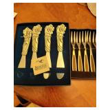 Seagull Pewter Cheese & Fork Set