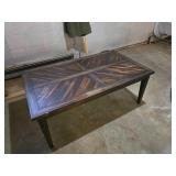 Wooden Coffee Table With Patterned Top