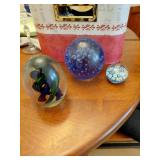 Three Art Glass Paperweights