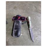 Camouflage Knife with Case and Sunglasses