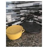 Yellow Dutch Oven and Kitchen Appliance