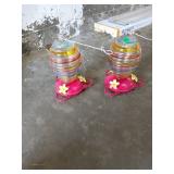 Two Glass Hummingbird Feeders