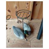 Plastic Ducks and Metal Plant Stand