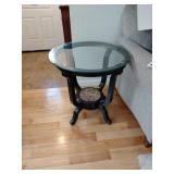 Round Glass-Top Accent Table