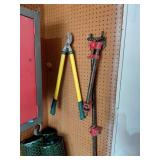 Yellow-Handled Loppers and Pipe Clamps