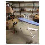 Brass Floor Lamp and Ironing Board