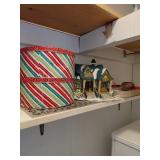 Holiday Tin, Figurine, and Glass Decor Set