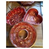 Three Copper colored Cake Molds