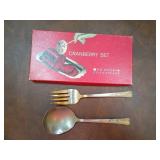 WM. Rogers Silverplate Cranberry Set