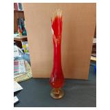 17.5x3in Swung Glass Vase