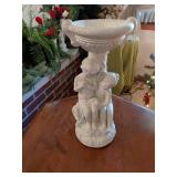 White Resin Cherub Pedestal Bowl