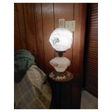 Milk Glass Hurricane Lamp