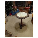 Wooden Side Table With Marble Top