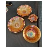 4pc Iridescent Carnival Dishes