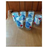 6 Pabst Blue Ribbon Glasses