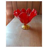 Red and Yellow Glass Bowl