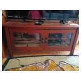 Wooden TV Stand with Glass Doors