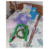 Plush Toys and Beach Umbrella