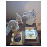 Porcelain Clown Music Figurines