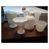Milk Glass Collection with Grape Motif