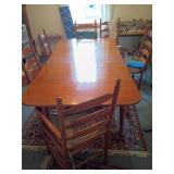 Wooden Dining Table with 6 Chairs