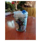 Glass Jar with Sea Glass and Marble