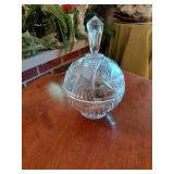 Cut Glass Lidded Bowl with Contents