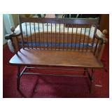 Wooden Bench with Spindle Back