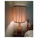 Amber Glass Lamp with Tall Shade