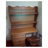 Two-Piece Wooden Desk with Chair