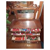 Wooden Jewelry Box with Costume Jewelry