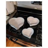 Three Heart-Shaped Bowls