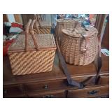 Two Wicker Picnic Baskets