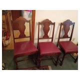 Four Wooden Chairs with Upholstery
