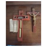 Wooden Crucifix Sick Call Set