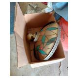 Reversed painted Glass Pendant Light Fixture