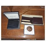 Leather Wallets and Bronze Medal Set
