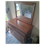 Wood 3-Drawer Dresser With Mirror