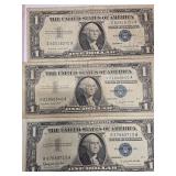Three $1 Silver Certificates