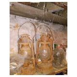 Rustic Lanterns and Dairy Bottle