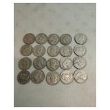Roll of Franklin Silver Half Dollars