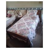 Wooden Twin Bed Frame with Mattress