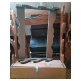 Wooden Gun Rack with Storage Compartment