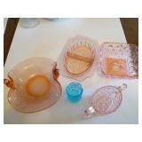 Pink and Blue Glass Dish Set